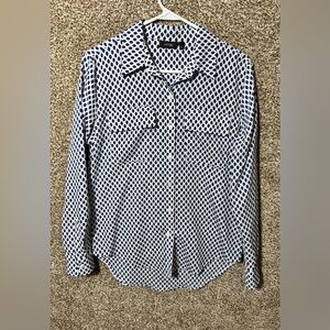 Apt. 9 Navy and White Patterned Men's Shirt